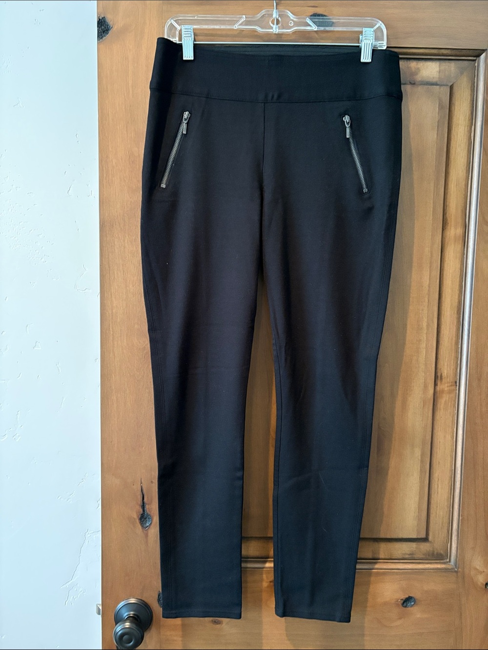 INC International Concepts Black Ponte Ankle Leggings with Zip Pockets